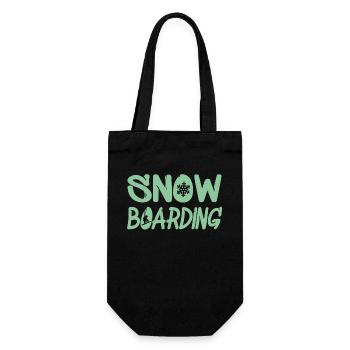 snowboarding schneeflocke - Geschenkbeutel für Flaschen - Schwarz - Vorne