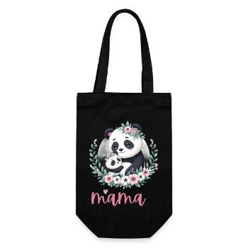 Panda Lover I Mama Panda And Cub Mother's Day - Geschenkbeutel für Flaschen - Schwarz - Vorne