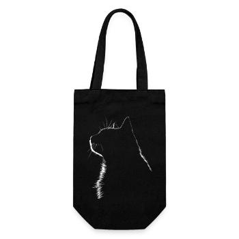 Cat, Cat Motif - Gift Bag for Bottles - black - Front