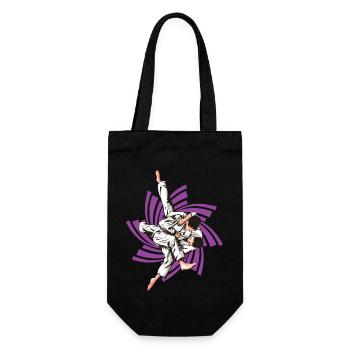Lila Judo - Geschenkbeutel für Flaschen - Schwarz - Vorne
