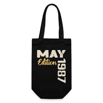 Mai 1987 Geburtstag Mai 1987 Geschenk Mai 1987 Mai - Geschenkbeutel für Flaschen - Schwarz - Vorne