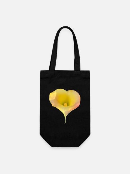 GELBE CALLA-LILIE - Geschenkbeutel für Flaschen - Schwarz