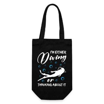 I m Either Diving Or Thinking About It - Gift Bag for Bottles - black - Front
