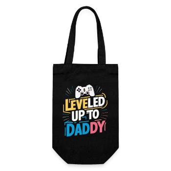 Leveled up to daddy - Gift Bag for Bottles - black - Front