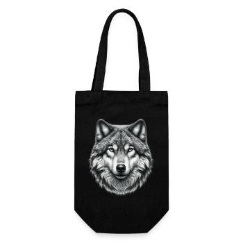 Wolf - Geschenkbeutel für Flaschen - Schwarz - Vorne