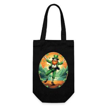 St. Patrick's Day Shamrock Dancing - Gift Bag for Bottles - black - Front
