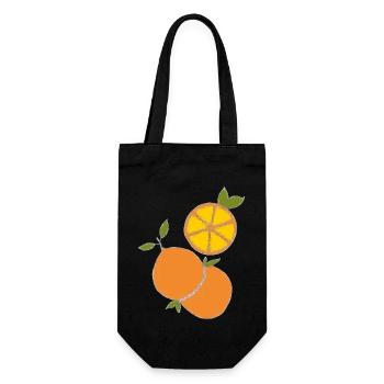 orange kristal - Geschenkbeutel für Flaschen - Schwarz - Vorne