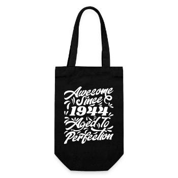 Awesome Since 1944 - Aged To Perfection, Gift 1944 - Gift Bag for Bottles - black - Front