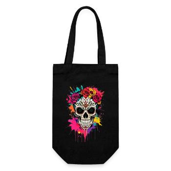 Viva Vida Skull - Geschenkbeutel für Flaschen - Schwarz - Vorne