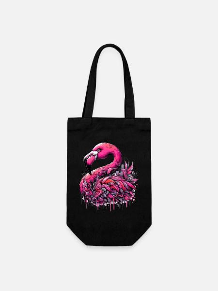Flamingo - Geschenkbeutel für Flaschen - Schwarz