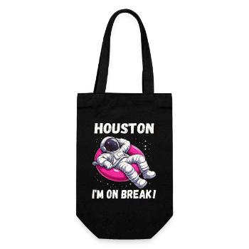Houston, I’m on Break - Relaxing Astronaut - Gift Bag for Bottles - black - Front