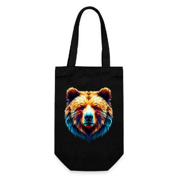 Polygonaler Bär - Geschenkbeutel für Flaschen - Schwarz - Vorne