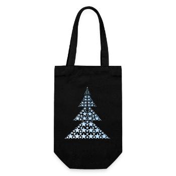 Blauer Weihnachtsbaum - Geschenkbeutel für Flaschen - Schwarz - Vorne