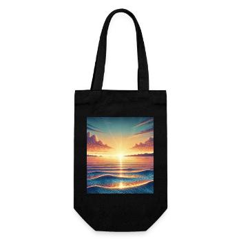 Magischer Sonnenaufgang am Horizont - Geschenkbeutel für Flaschen - Schwarz - Vorne