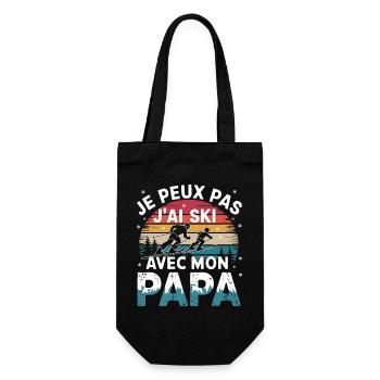 Je peux pas j'ai ski avec mon papa - Sac à bouteille - noir - Devant