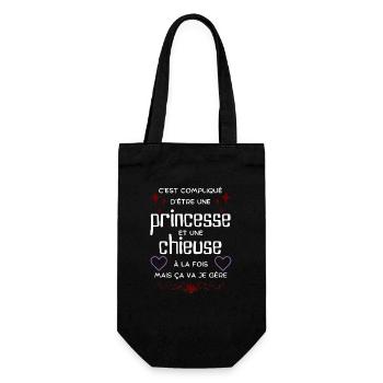 Princesse et chieuse: ça va, je gère - Sac à bouteille - noir - Devant
