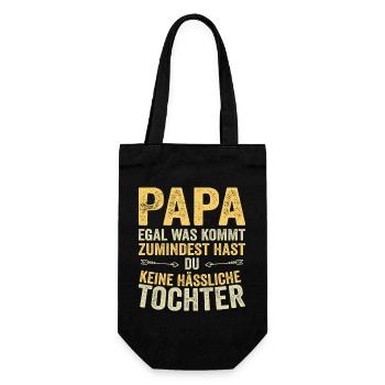 Papa Père Fille Fête des pères - Sac à bouteille - noir - Devant