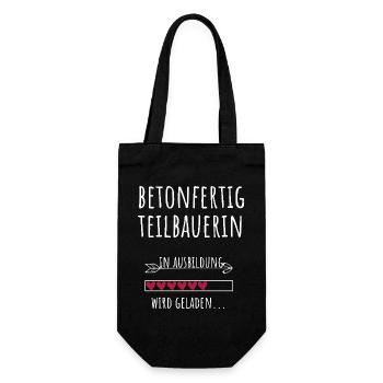Betonfertigteilbauerin Ausbildung Beruf Geschenk - Geschenkbeutel für Flaschen - Schwarz - Vorne