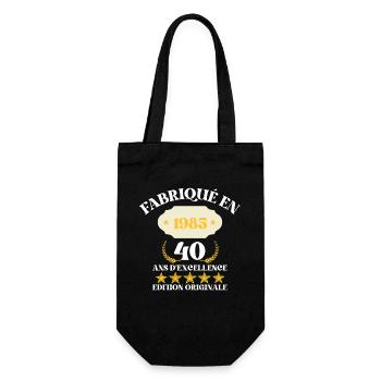 Made in 1985 – 40 Years of Excellence - Gift Bag for Bottles - black - Front