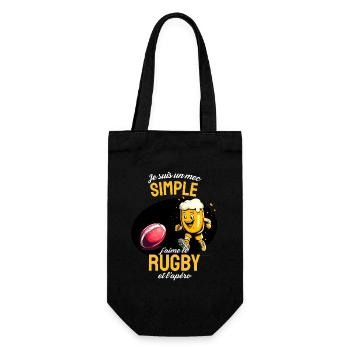 Rugby et Apéro Cartoon Bière - Sac à bouteille - noir - Devant