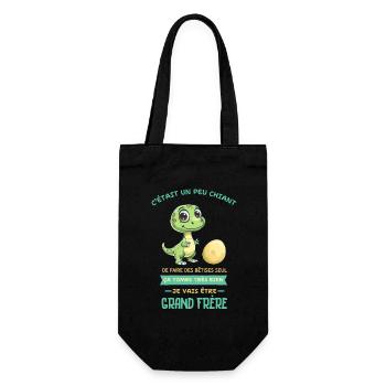 Dino mignon, Grand frère arrive - Sac à bouteille - noir - Devant