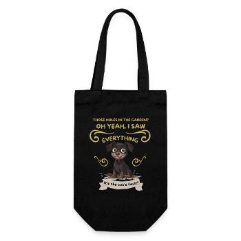 Mud-Splashed Pup: Cat's Fault - Gift Bag for Bottles - black - Front