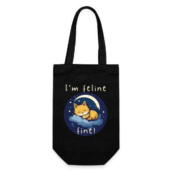 Feline Fine Moonlit Kitten - Geschenkbeutel für Flaschen - Schwarz - Vorne