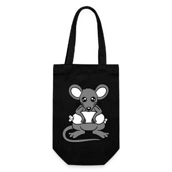 Souris grosse saucisse manger faim saucisse grillades - Sac à bouteille - noir - Devant