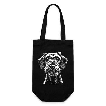 Wire-haired Dachshund Portrait Dog Dog Dachshund - Gift Bag for Bottles - black - Front