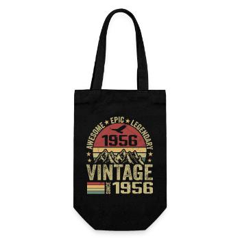 Vintage 1956 Birthday Gift 1956 - Born in 1956 - Gift Bag for Bottles - black - Front