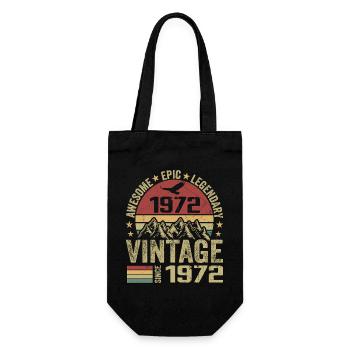 Vintage 1972 Cadeau Anniversaire 1972 - Né en 1972 - Sac à bouteille - noir - Devant