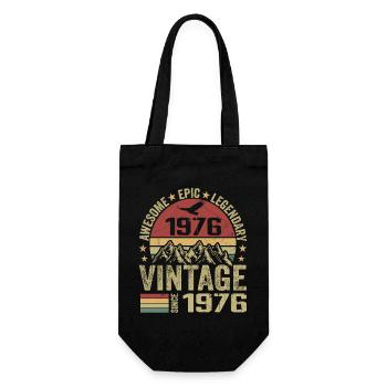 Vintage 1976 Birthday Gift 1976 - Born in 1976 - Gift Bag for Bottles - black - Front