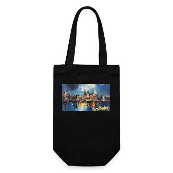 Amsterdam Blue Night Skyline Abstract - Gift Bag for Bottles - black - Front