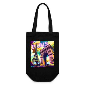 Paris Pop Art Skyline - Sac à bouteille - noir - Devant