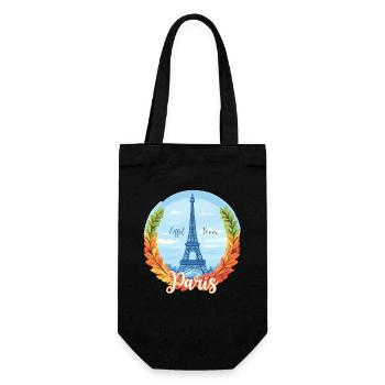 Skyline parisien avec cadre en laurier - Sac à bouteille - noir - Devant