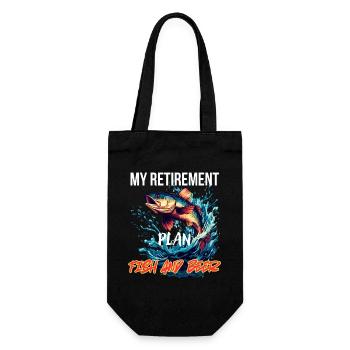 My Retirement Plan: Fish and Beer - Gift Bag for Bottles - black - Front