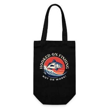 Accro à la pêche, pas au travail - Sac à bouteille - noir - Devant