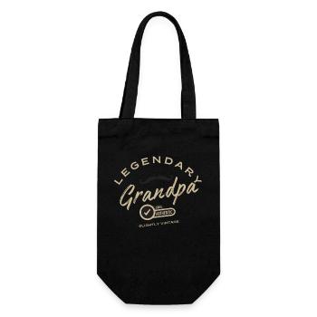 Legendäres Opa-Vintage-Abzeichen - Geschenkbeutel für Flaschen - Schwarz - Vorne