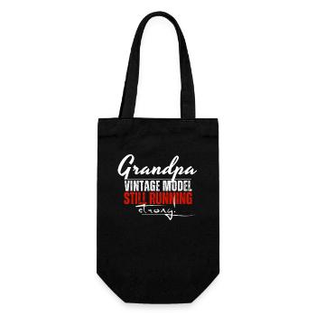 Grandpa Vintage Modell läuft noch - Geschenkbeutel für Flaschen - Schwarz - Vorne