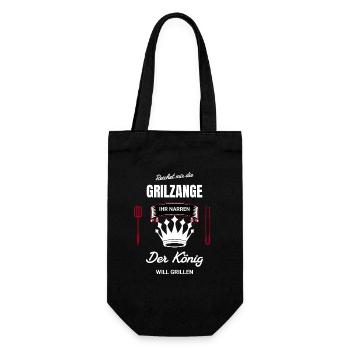 Le roi des grillades veut griller Tend les pinces à barbecue - Sac à bouteille - noir - Devant