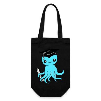 Octopus High School Graduation Passed College - Gift Bag for Bottles - black - Front