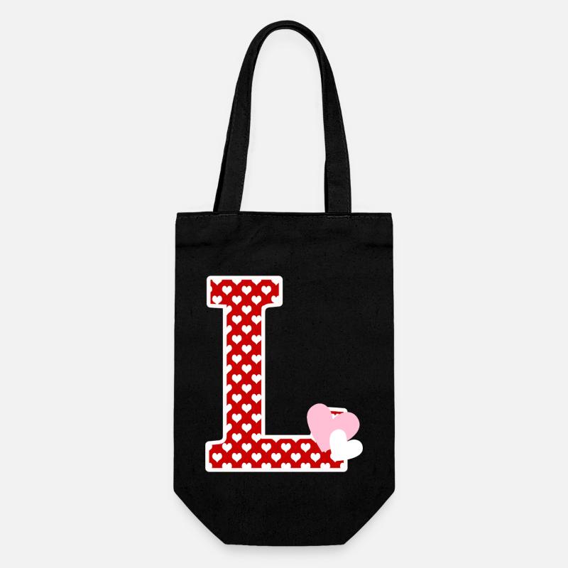 Lettre l cœur - Sac à bouteille - noir