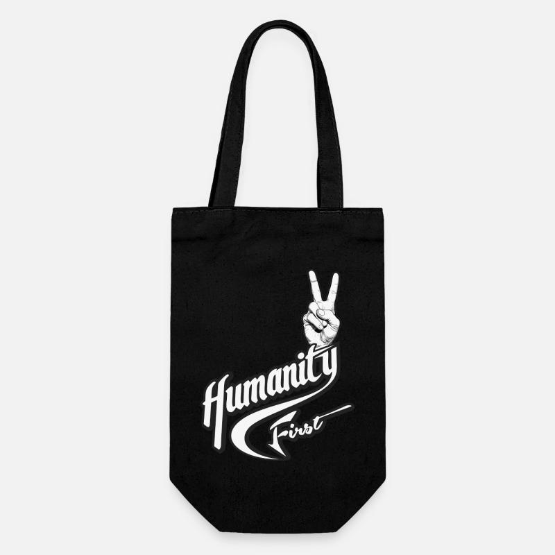 Humanity First | True Peace Symbol - Gift Bag for Bottles - black