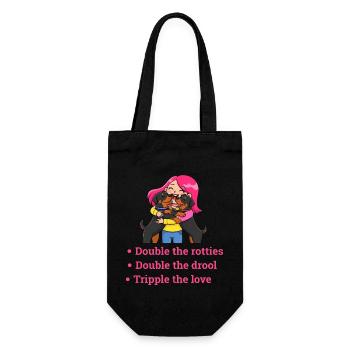 Doubler les rotties, tripler l’amour - Sac à bouteille - noir - Devant
