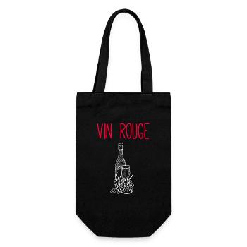 Illustration de vin rouge sur vêtements - Sac à bouteille - noir - Devant