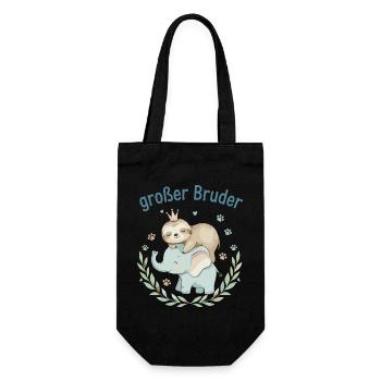 Big Brother Sloth & Elephant - Gift Bag for Bottles - black - Front