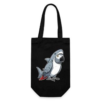 Cartoon Grey Parrot Shark Costume - Gift Bag for Bottles - black - Front