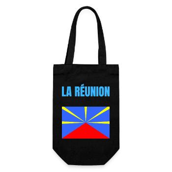 Reunion Island volcano flag t-shirt - Gift Bag for Bottles - black - Front