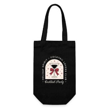 Cocktail-Liebhaber-Party, lustiger Weihnachts-Martini - Geschenkbeutel für Flaschen - Schwarz - Vorne