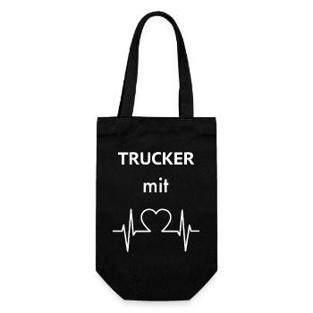 Camionneur avec du cœur - Sac à bouteille - noir - Devant